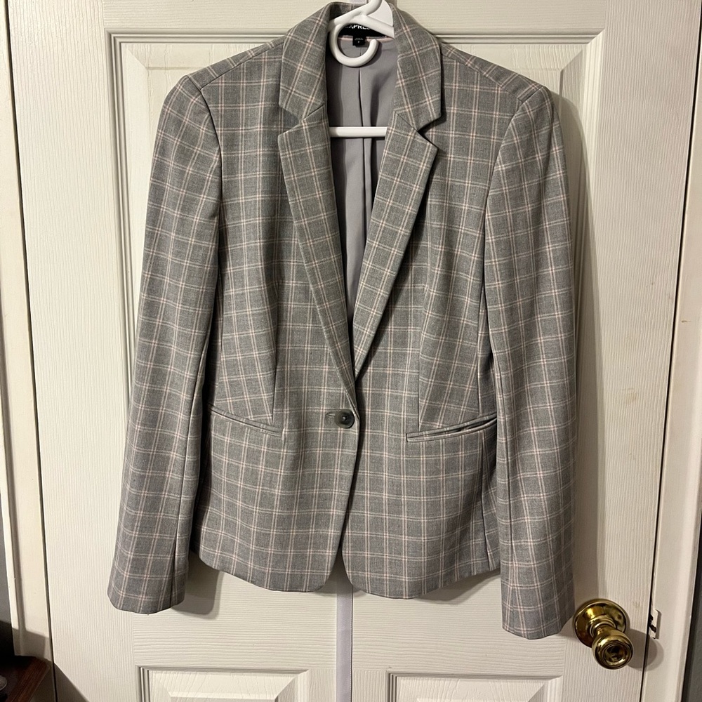 Women’s Express grey and pink blazer
